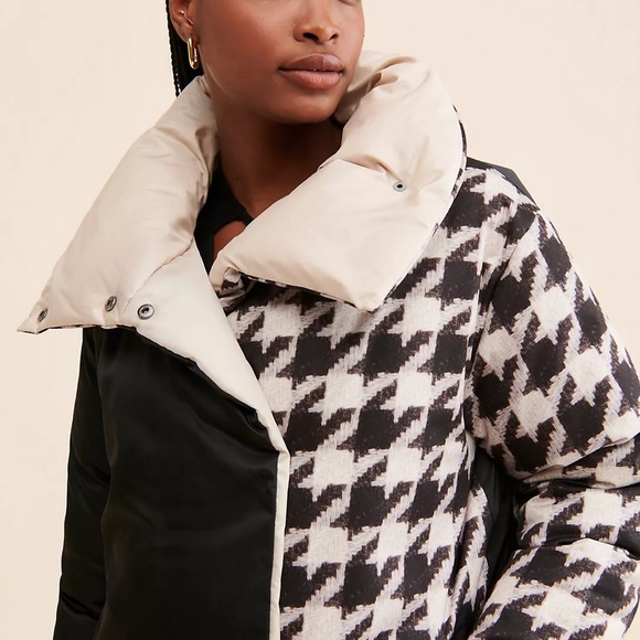 Anthropologie x Bernardo Mixed Print Puffer Jacket oversize Women's Size S - Picture 13 of 15